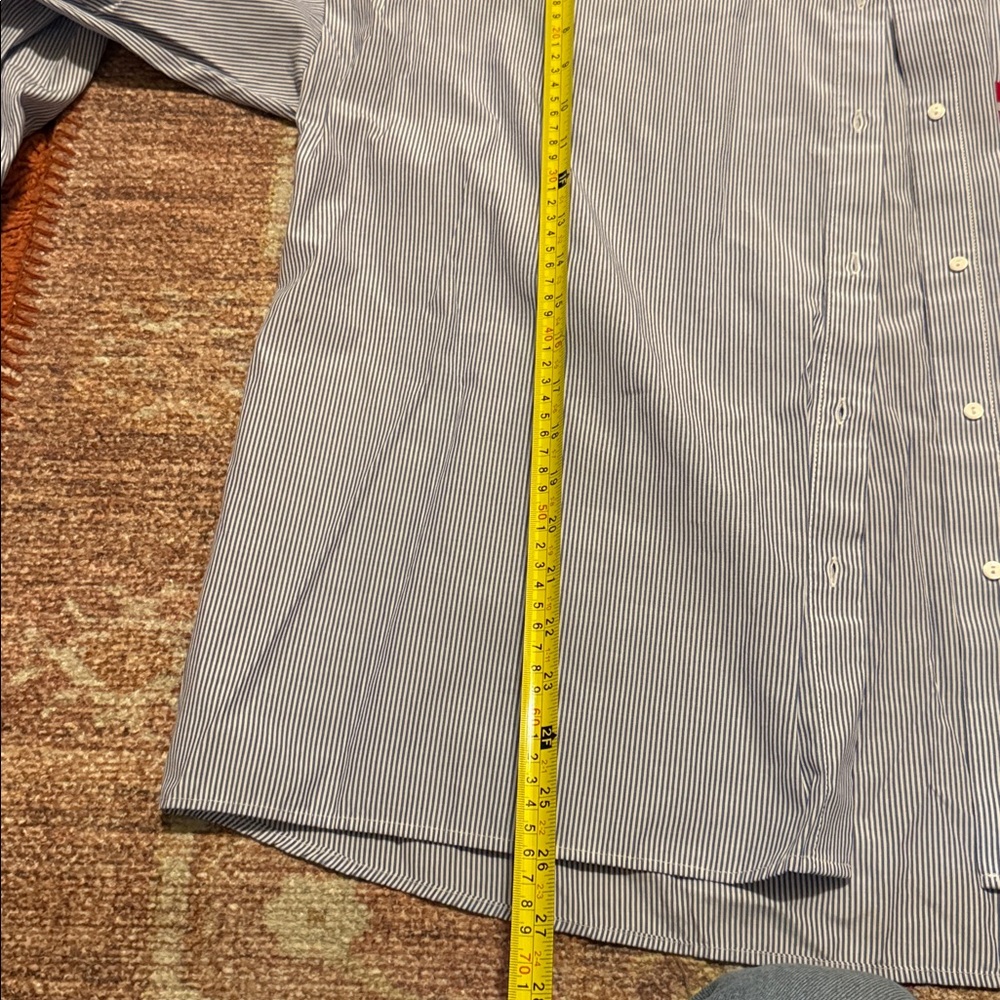 Zara Basic Blue Striped Button Down Shirt - image 4